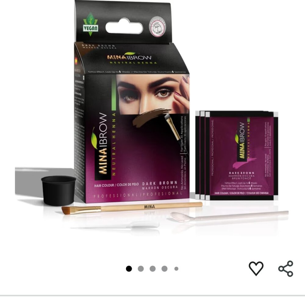 minaibrow dark brown brow lash tint powder kit dye gray coverage